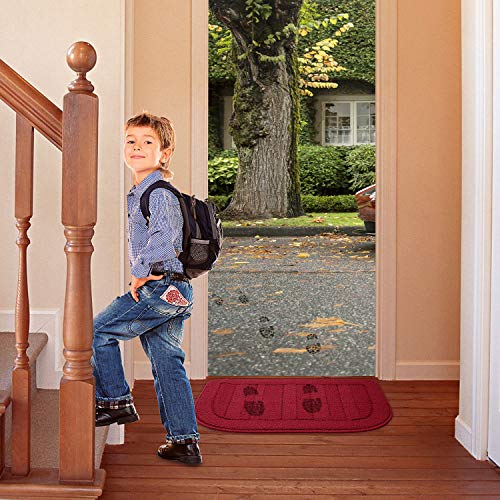 30x18 Inch Durable Anti-Slip Kitchen Rug Mat for Pets - Machine Washable Red