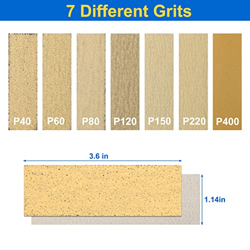 3.5”X 1” Mini Sander Kit, Mini Detail Sander With 70 Sheets Sandpaper-Grit 40 60 80 120 180 240 320, Coldairsoap Micro Sanding Tools, Detail Handle Sanding Tools For Small Projects, Craft, Wood #TOP1