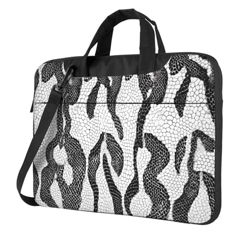 Étui à bandoulière haut de gamme aspect peau de serpent pour protection ordinateur portable chic