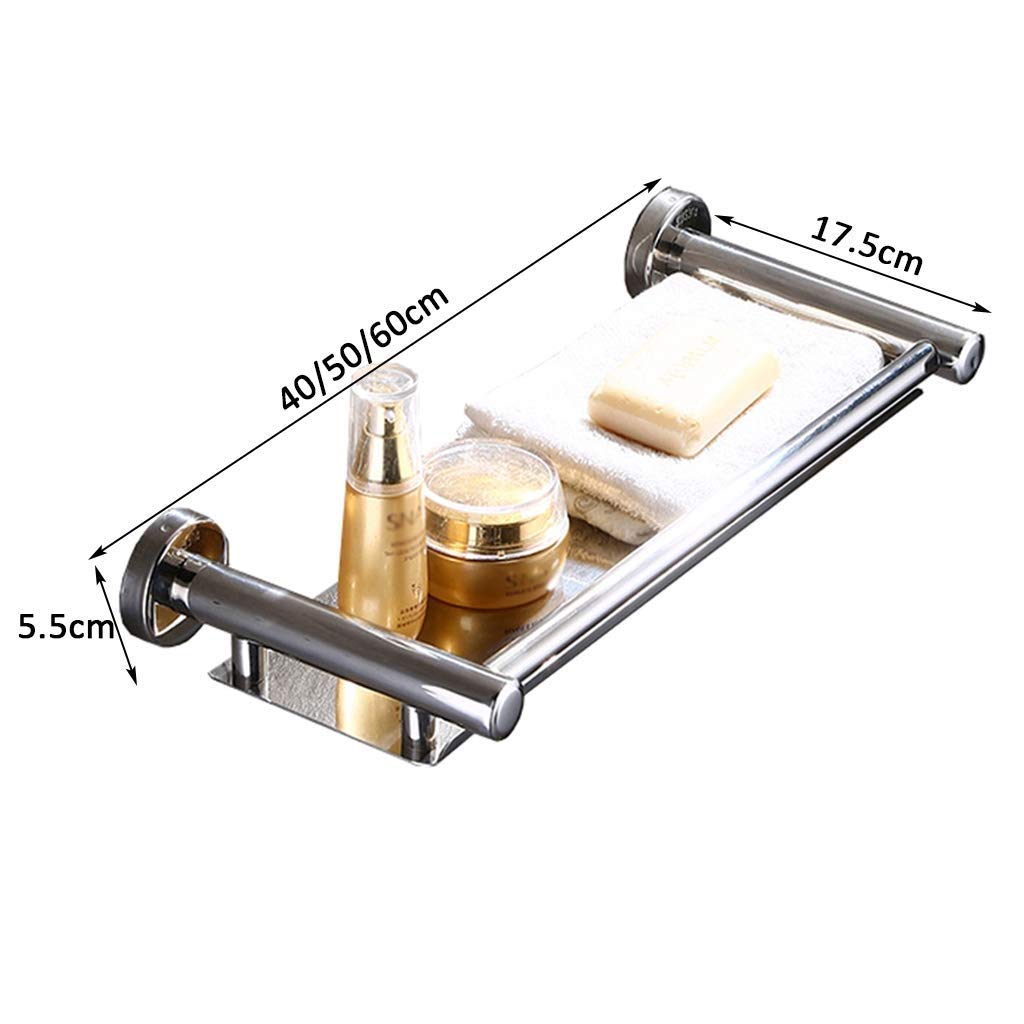 Estantes de baño exquisitos Estante de baño de acero inoxidable Estante de almacenamiento de perforación de montaje en pared Soporte de ducha multifunción Instalación de perforación de toallero de bañ