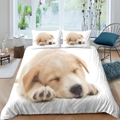 Housse de couette chiot king size en microfibre de qualité supérieure avec zip doux invisible - 4