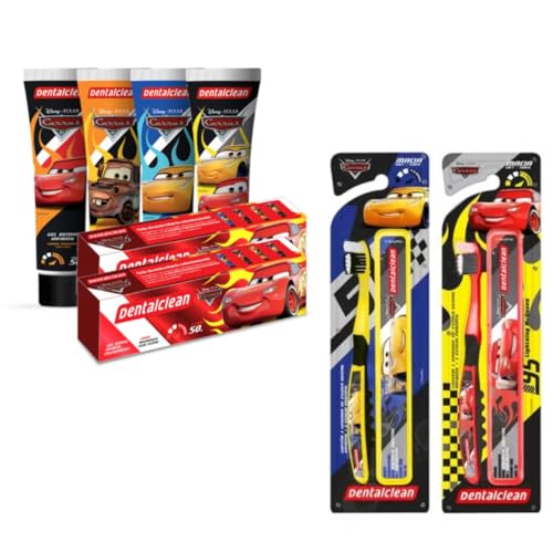 GEL DENTAL + ESCOVA DE DENTE + ESTOJO CARROS - DENTALCLEAN