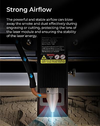 Creality Air Assist para gravador a laser, bomba de assistência de ar ajustável de 22 L/min, sopra f