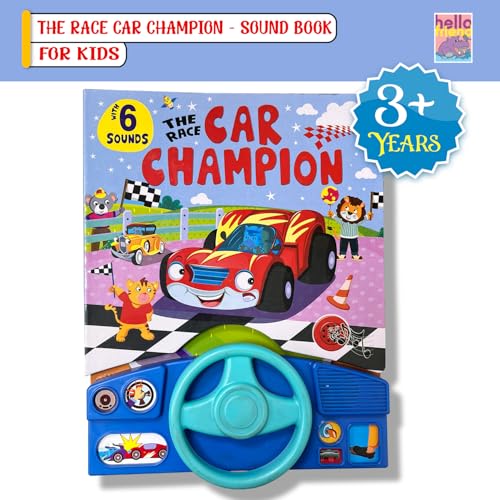 Image of The Race Car Champion Interactive Sound Book, with 6 Sounds, Steering Wheel, Children's Book