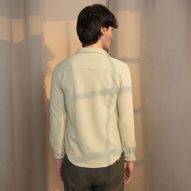 Image of CAHOOT Men's Solid Utility Shirt | Casual Wear | Spread Collar | Long Sleeve | Button Closure | Shirt Crafted with Comfort Fit for Everyday Wear