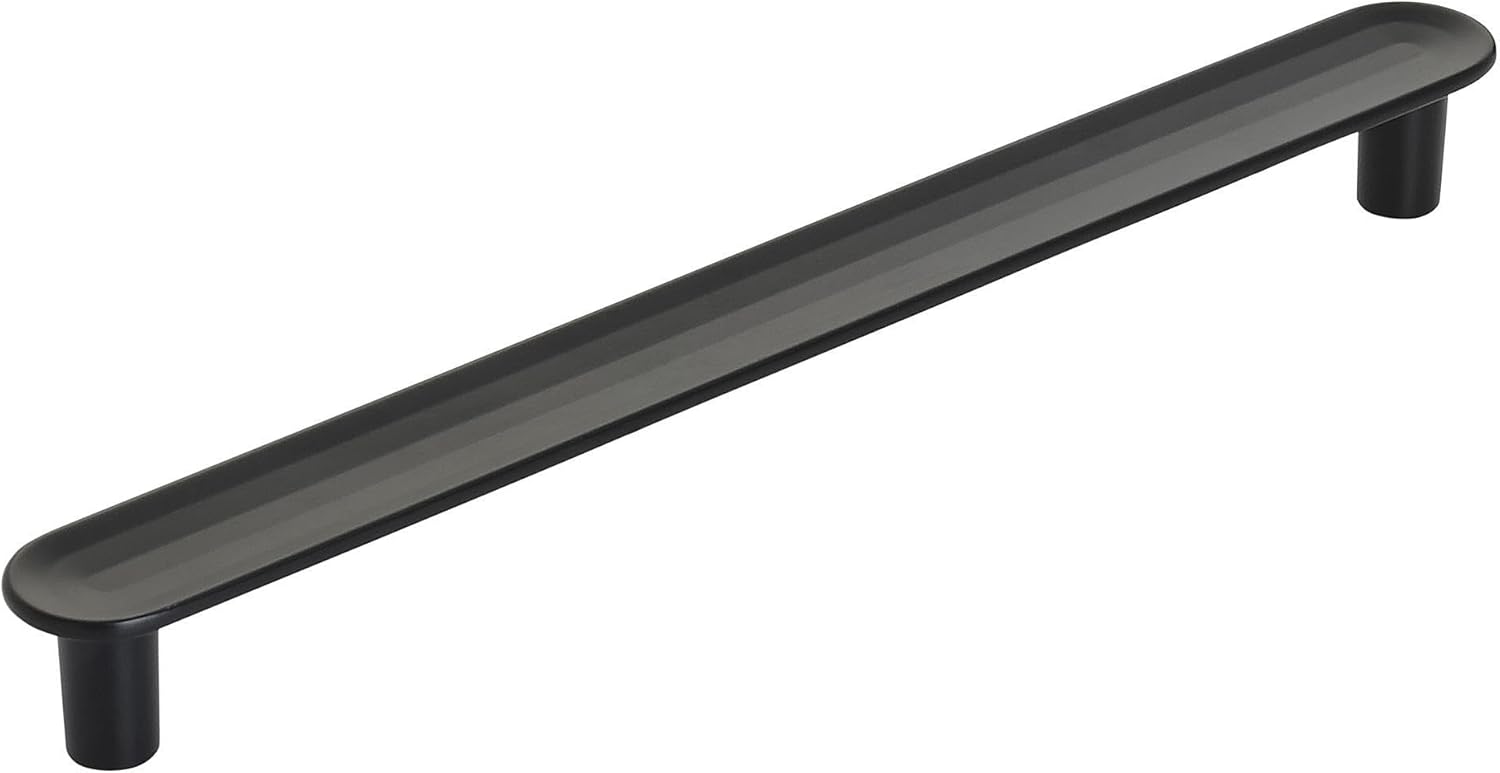 Amerock | Cabinet Pull | Matte Black | 6-5/16 inch (160 mm) Center to Center | Concentric | 1 Pack | Drawer Pull | Drawer Handle | Cabinet Hardware