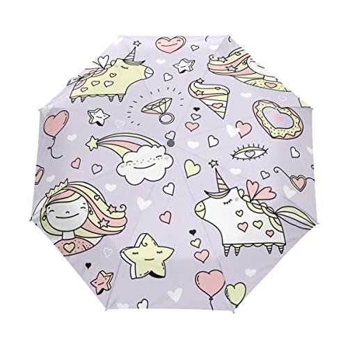 Parapluie licorne fille arc-en-ciel pliable, le cadeau idéal pour enfant