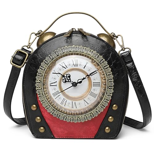 Image of Women PVC Clock Shaped Handbag Crossbody Shoulder Bag Clock Purse