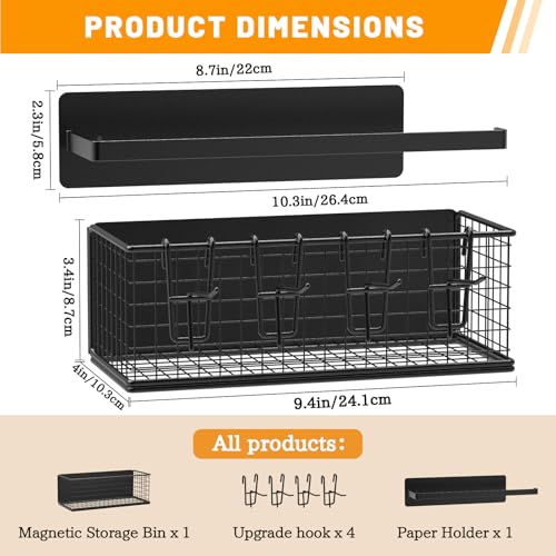 Image of 1 Pack Magnetic Storage Bin with Paper Towel Holder for Traeger Smoker Grills, Compatible with Ironwood 885, Pro Series 34,22, Pro D2 575, Pro 780, Ironwood 650, Pit boss and Z-Grills