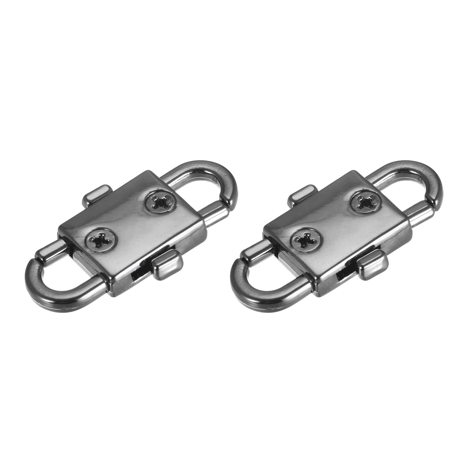 sourcing map Adjustable Metal Buckles for Chain Strap Bag, 2Pcs Chain Strap Length Shortener Clasps for DIY Chain Links Connector, Dark Grey(32x12mm)