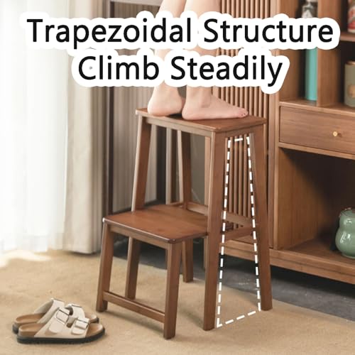 Taburete plegable de bambú ligero asiento portátil de madera para hogar y cocina 4