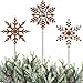 3 Schneeflocken Gartenstecker Weihnachten deko Draußen Rost Weihnachtsdeko Garten Weihnachtsstecker Winterdeko Outdoor Metall Blumenstecker Roststecker Weihnachts deko Advent Gartendeko Wetterfest