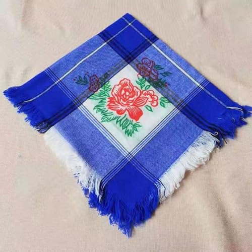 Vintage Headscarf Scarf Wrap Women Elegant Neck Gaiter Retro Style Scarf for Travel and Daily Wear, Rose Re, 80×80cm4