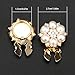 Golden Faux Pearl Rhinestone Cufflinks for Men & Women - Decorative Button Covers for Shirt Sleeves - Fashion Cufflink Jewelry Gifts