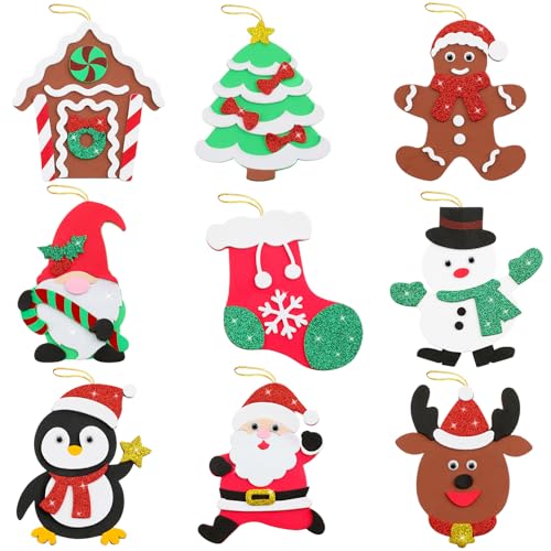 Kits de bricolage de Noël en mousse pailletée pour éviter le désordre des activités