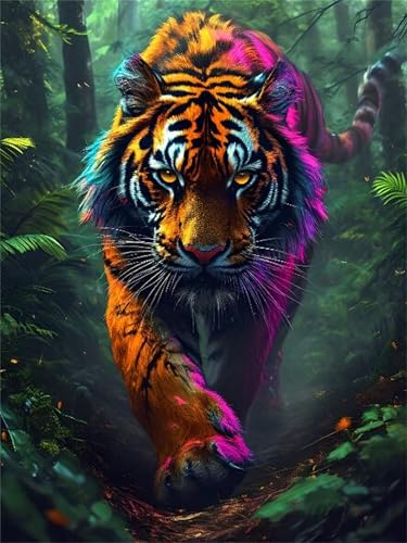 Peinture par numéro adulte tigre 90x120cm pour débutants A-1015