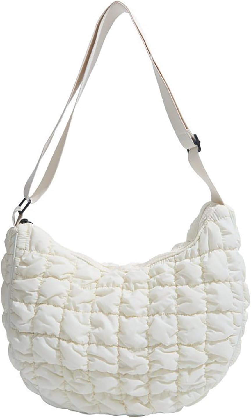 Crescent Shoulder Bag Nylon Crossbody Bag for Women Nylon Hobo Bags Slouchy Sling Purse Dumpling Bags