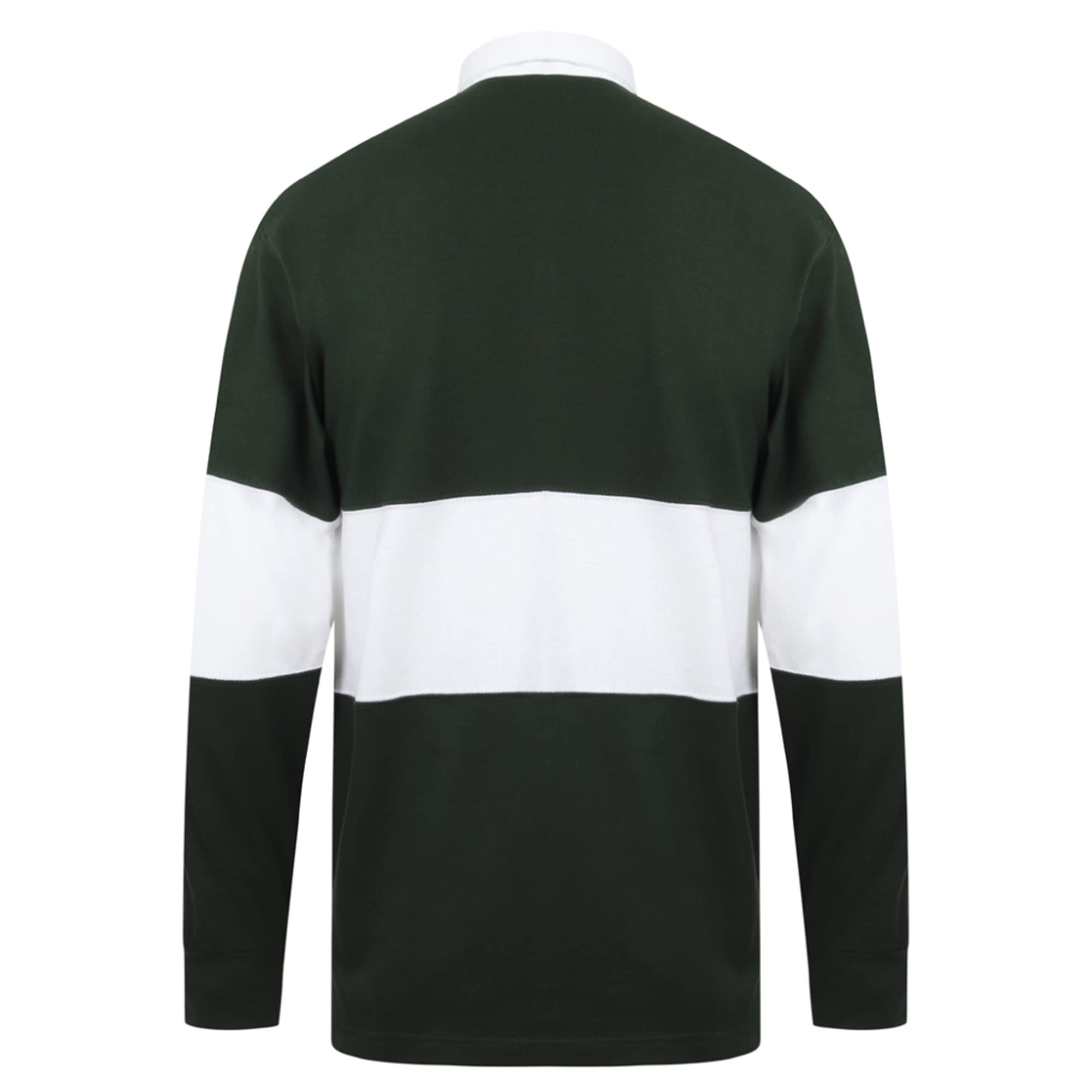 Front Row - Maglia da Rugby con Pannelli a Contrasto - Unisex (XL) (Verde Bottiglia/Bianco)