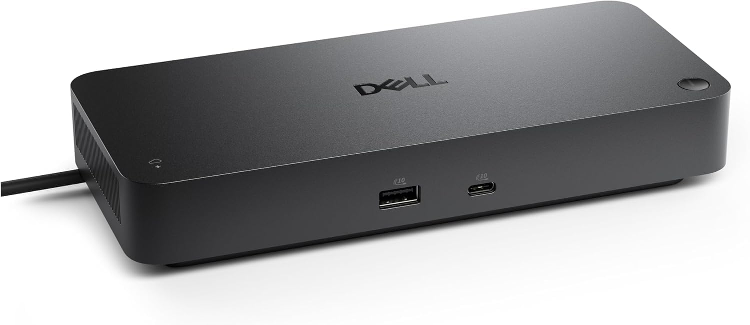 Dell Pro Thunderbolt 5 Smart Dock SD25TB5 – Station d'accueil USB-C 300 W + câble HDMI + câble DisplayPort 2.1 + chiffon de nettoyage, support multi-moniteurs, données et charge haute vitesse, noir