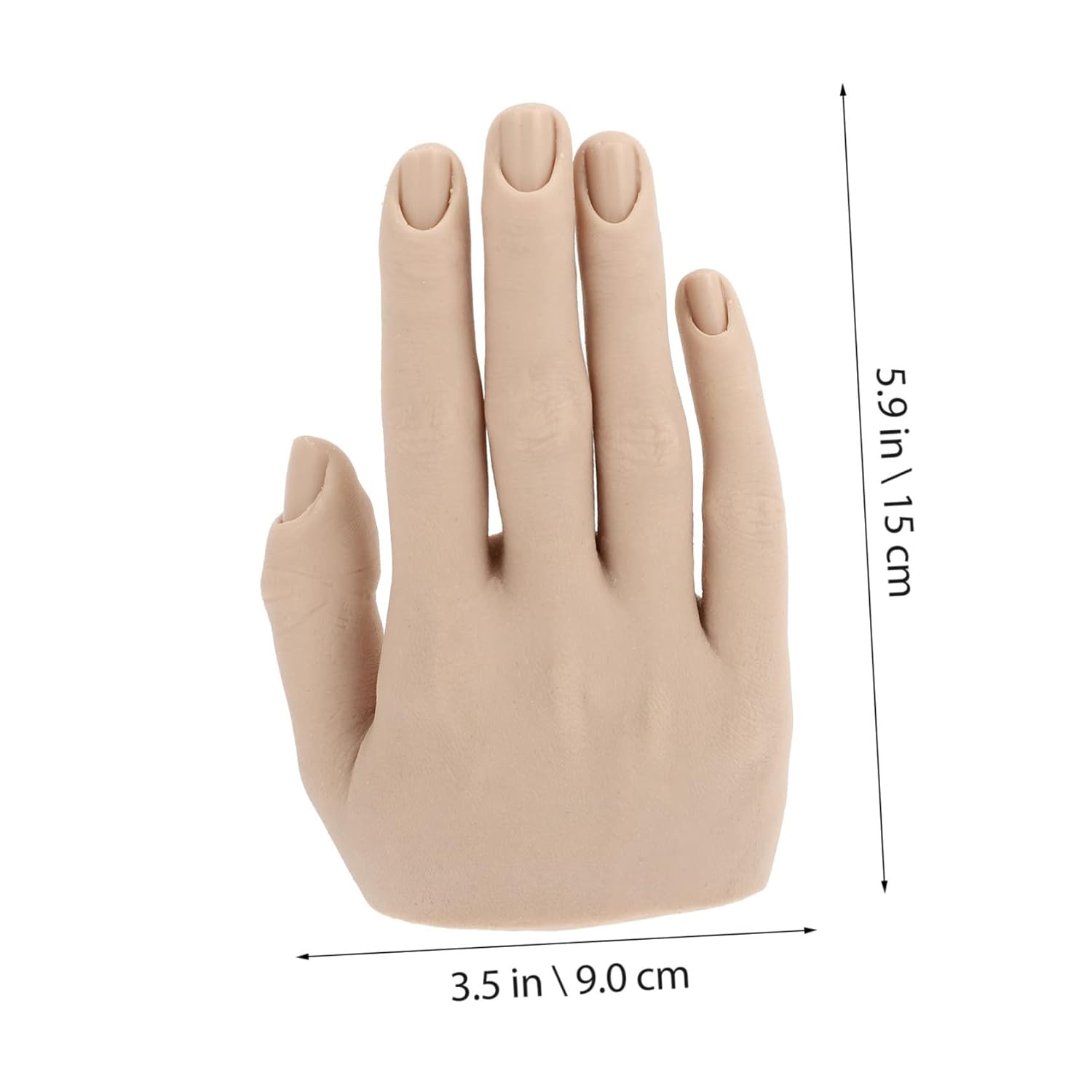 BESTYASH Manicure Practice Hand Model Realistic Fake Hand Nail Art Training Tool for Beginners
