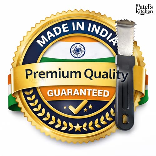 Image of PATEL'S KITCHEN Coconut Scraper Tool with Bent Stainless Steel Blade | Hand Coconut Grater with Strong Non-Slip Handle | Coconut Scraping Tool for Chutney, Curry & Sweets - 2 Units
