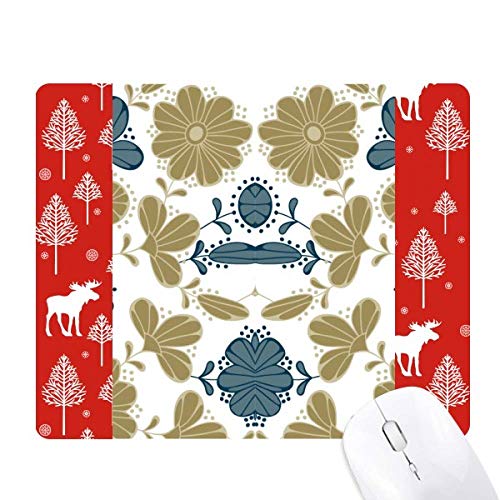 Décoration souris de Noël en or classique au motif floral élégant pour forêt magique