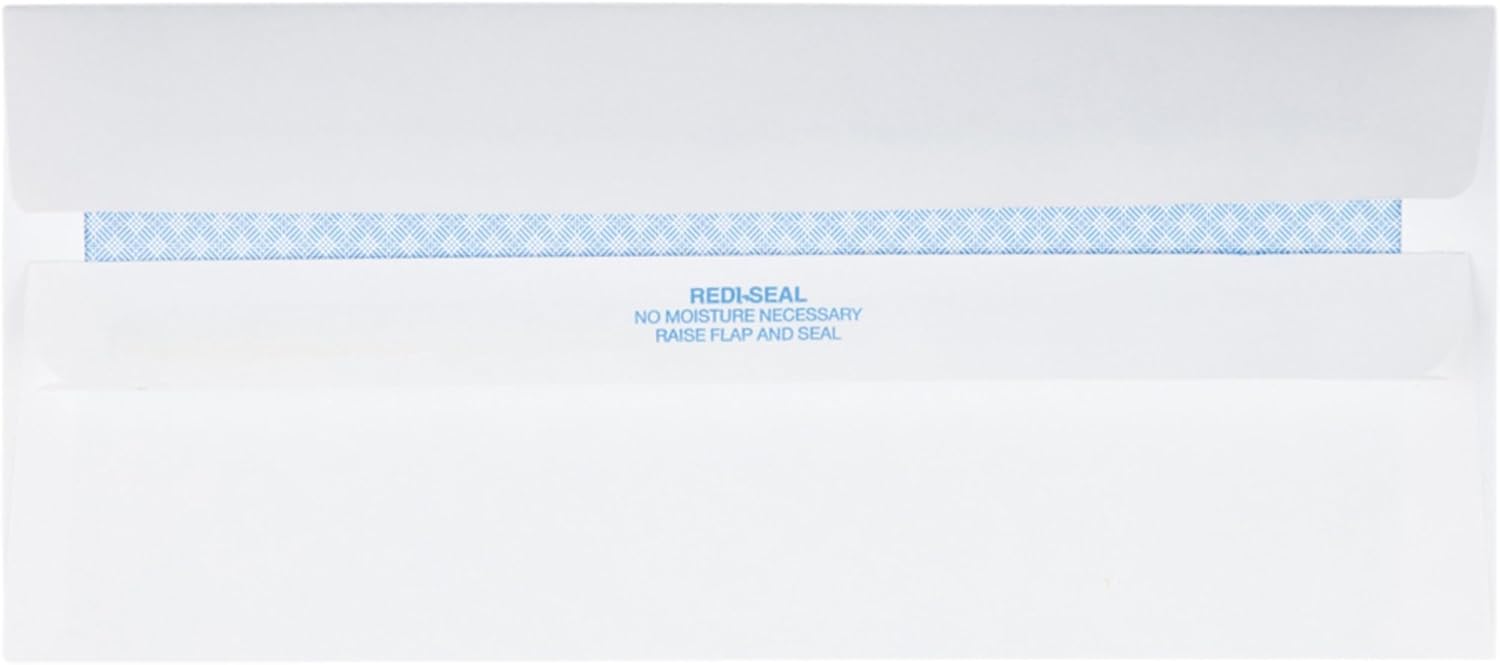 Quality Park #10 Left Window Security Tinted Envelopes with a Self Seal Closure for Standard Business Mailings, 24 lb. White Wove, 4-1/8 x 9-1/2, 500 per Box (21418)