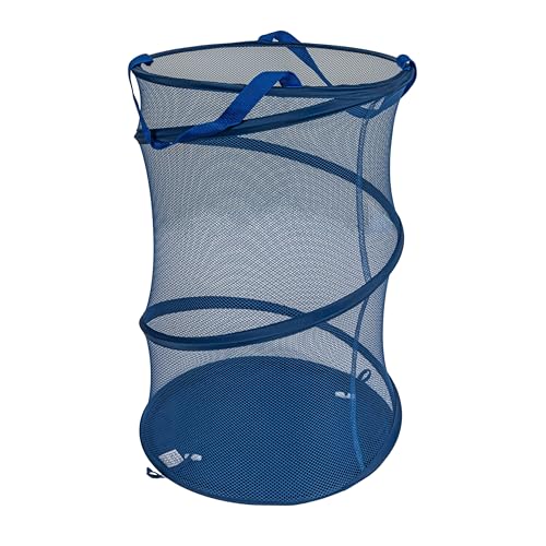 Household Essentials Pop-Up Mesh Laundry Hamper, Blue