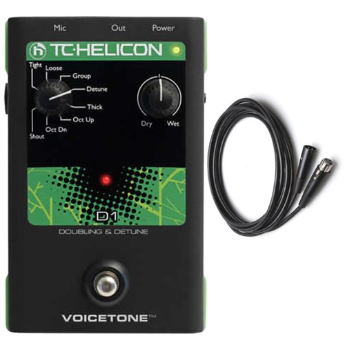 TC Helicon VoiceTone D1 Vocal Doubling Detune Effect Pedal w/ FREE 20' XLR