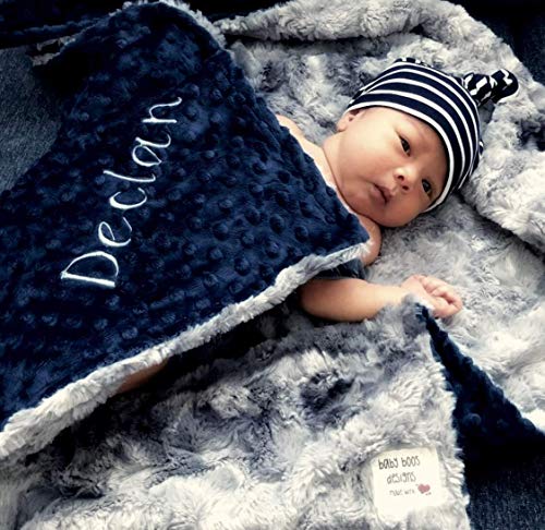 Gray Baby Blanket, baby blanket, Personalized Baby Blanket, Baby Blanket, baby shower gift, Double Minky Plush baby blanket, Newborn Baby Blanket Gift