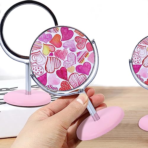 Image of NFI essentials Dressing Table Cosmetic Makeup Mirror with Stand, Round Shape Mirror for Multipurpose Tabletop Vanity Mirror Shaving Mirror Bathroom Mirror Magnifying Mirror Standing Mirror