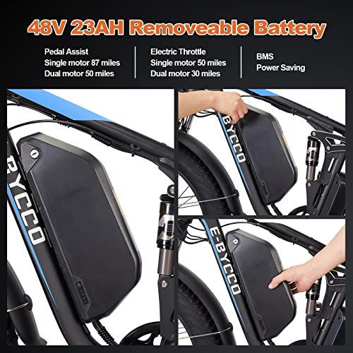 E·bycco Electric Bike For Adults 2000W Dual Motors, 26" Fat Tire Electric Bicycle 48V 23Ah Removable Battery,34Mph Full-Suspension,Hydraulic Brakes,3.5'' Lcd,Shimano 7-Speed,Snow Beach Mountain Ebike #TOP2