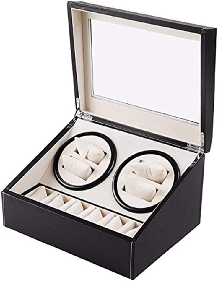 ウォッチワインダー、4+6自動ウォッチワインダーボックスブラック