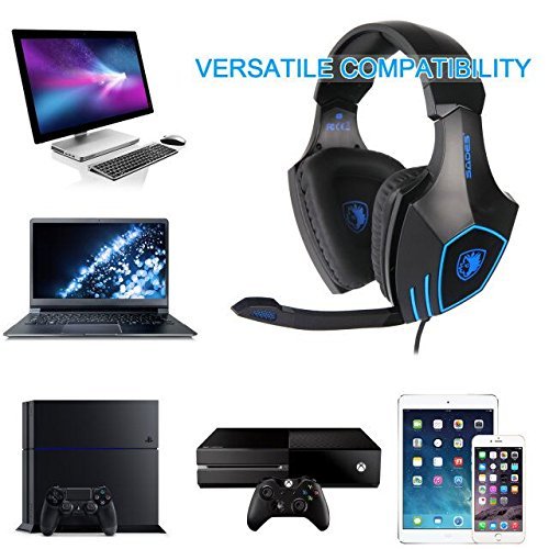 Sades Gaming Headset For New Xbox One, Ps4, Pc, Noise Reduction Game Earphone, Bass Surround Over-Ear Headphones 3.5Mm Jack Headset For Xbox One Mac, Laptop, Computer And Phones #TOP3