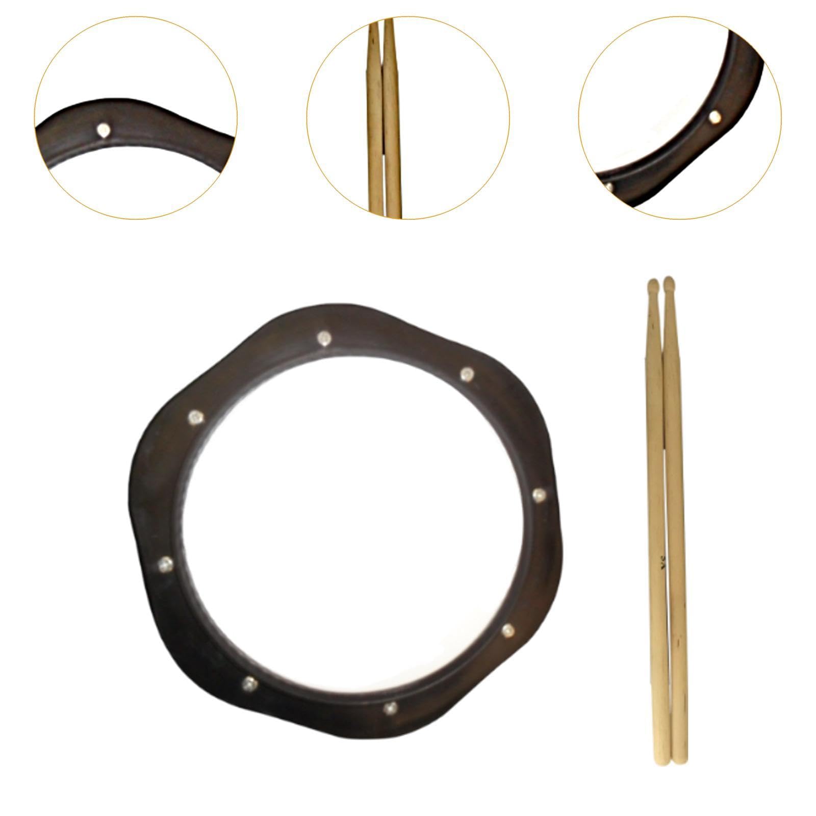 Menolana Drum Pad Silent Portable Percussion Instruments Accessories Drum Training Sturdy with Drum Sticks for Beginners