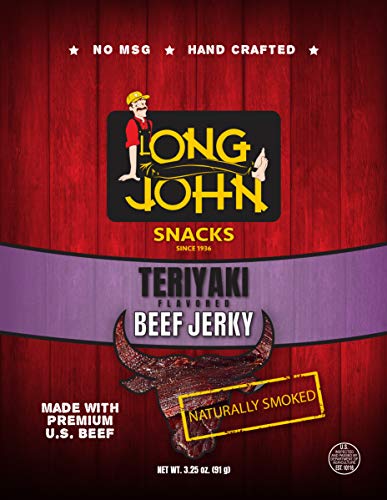Long John Snacks Beef Jerky (Sweet & Spicy) - 4 Packs of 3.25 oz, 6g of Protein per Oz, Gluten Free, No MSG, Naturally Smoked Premium U.S. Beef