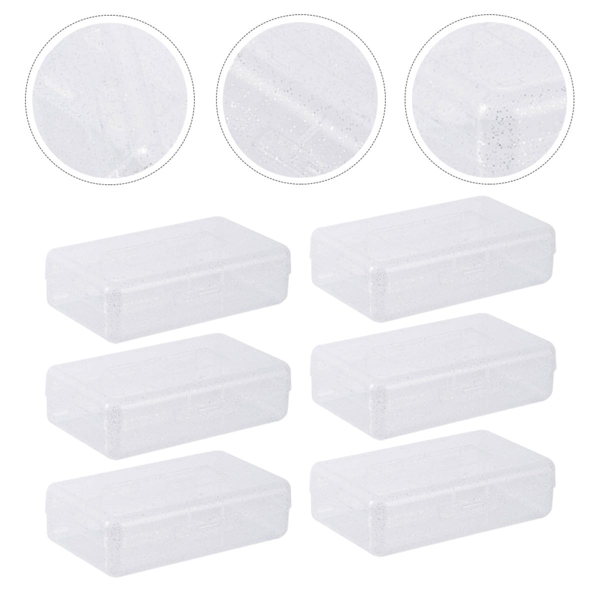 SUPVOX Scatole di Plastica Trasparente Organizer per Cancelleria Ben Organizzato Set 6pezzi Coperchio Contenitori Impilabili per Festa Scuola Decor