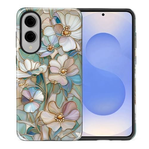 Coque Samsung Galaxy S25 Edge cadeau idéal femme motif fleurs vitrail antichoc rigide