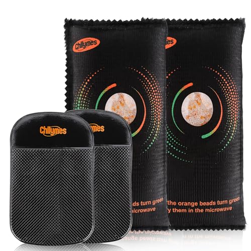 Bolsas deshumidificadoras reutilizables, absorbedor de humedad con indicador visual y base antideslizante, sílice gel para auto, armario, cajón y hogar (2 * 800g)