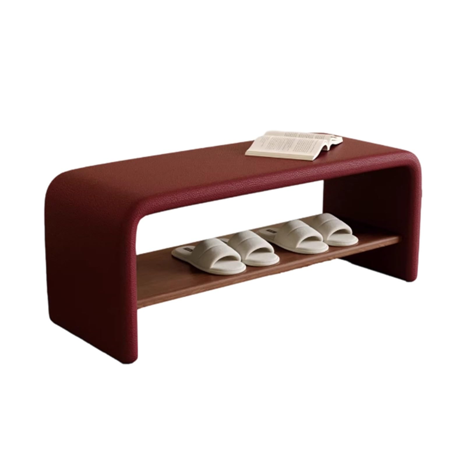 Banc à chaussures en acier carbone robuste et assise rouge