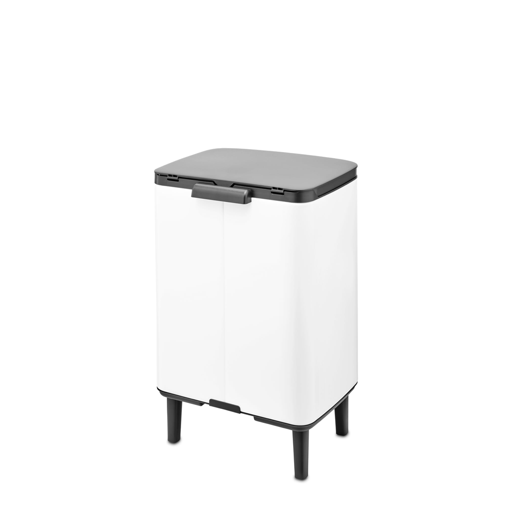 Brabantia - Cubo de basura Bo Hi 12 L con tapa de cierre suave, interior extraíble y asa de transporte - Adecuado para baño, dormitorio y oficina en casa - White