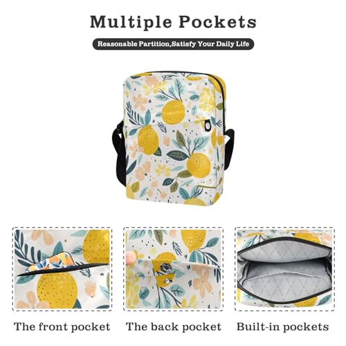 Crossbody Bag Lemon Summer Messenger Bag for Women Men Purse Shoulder Bag Satchel Bag with Adjustable Strap 214A94092