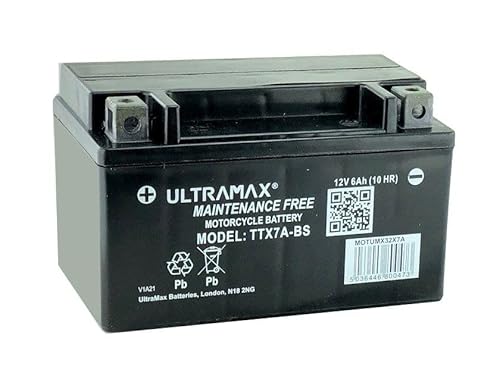 Ultra Max TTX7A-BS 12V 6AH 75 CCA Motorbike Motorcycle Powersports Battery