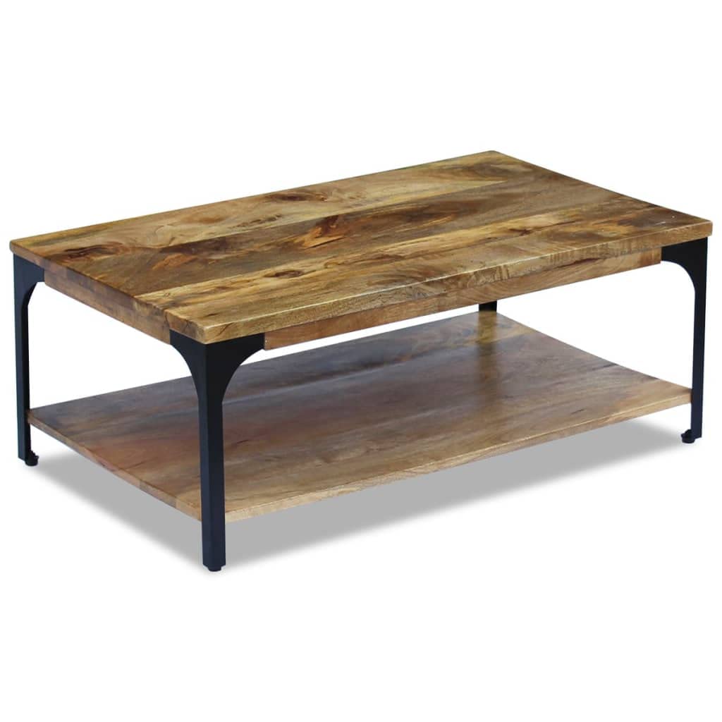 vidaXL Mesa de Centro Madera de Mango 100x60x38cm Mesita Auxiliar Mesilla Café
