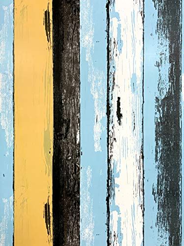 Blue Peel and Stick Wallpaper Colorful Stripe Wallpaper 17.71In X 118In Self Adhesive Removable Decor Paper Wall Covering Waterproof Vinyl Roll