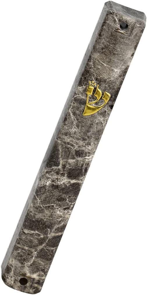 (D) Judaica Plastic Mezuzah Kosher Case (5.9'', Wood Style)