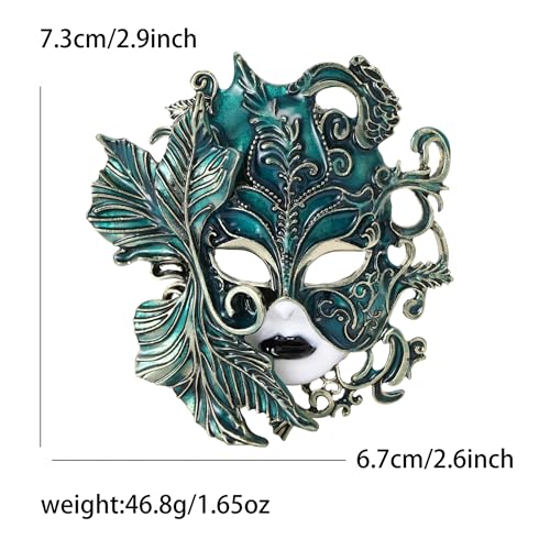Image of Blue Venice Queue Mask Brooch Pin for Women & Men