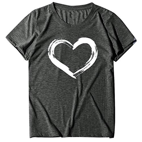 Women Cute Heart Graphic T Shirts Short Sleeve Crewneck Regular Fit Blouse Teen Girls Summer Casual Basic Tee Tops3