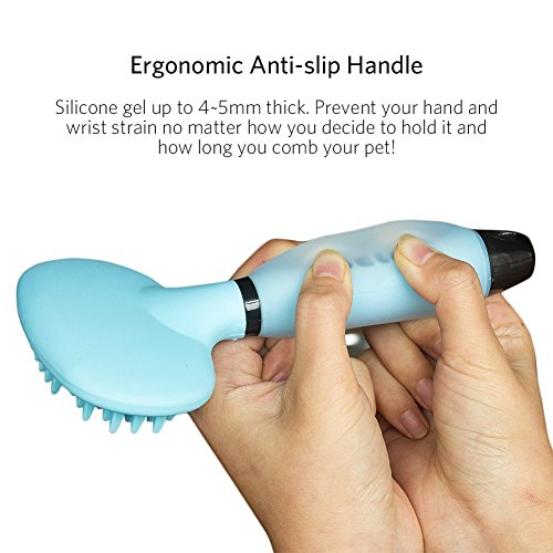 DELE Dog Massage Brush, Curry Comb for Dogs, Pet Bath Brush with Memory Gel Shedding Tools for Short to Long Smooth Hair, Blue - Thumbnail 2