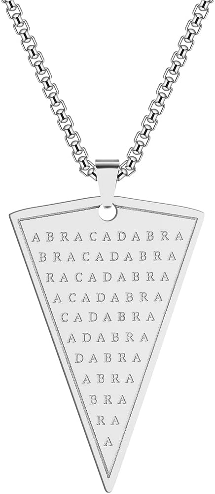 Cabalistic Abraxas Abracadabra Pendant Necklace For Men Male Magic Occult Esoteric Amulet Jewelry Necklaces